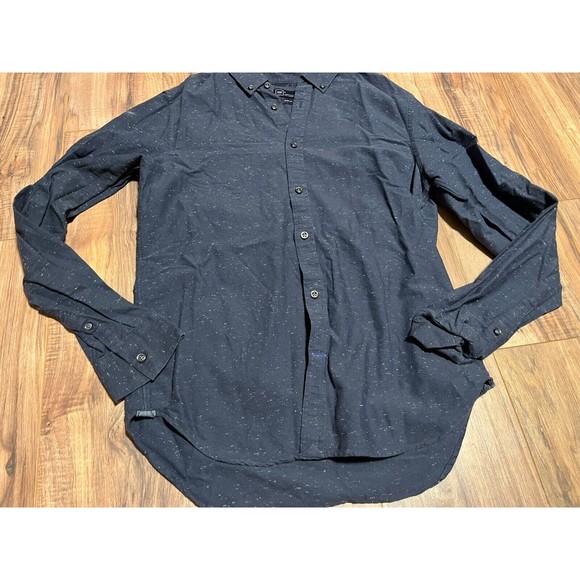Gap Mens Slim Fit Button-Up Shirt Long Sleeve Collar Neck Size M Blue - Picture 1 of 2